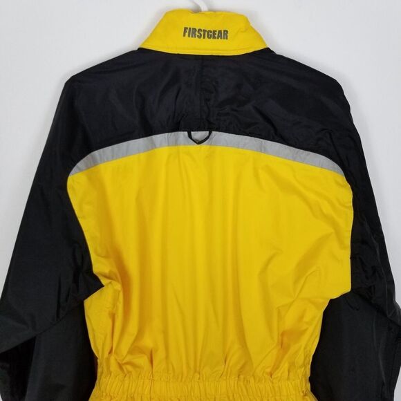Firstgear Women Motorcycle Jacket Size M Coated Nylon Yellow Black Zip - Picture 5 of 9